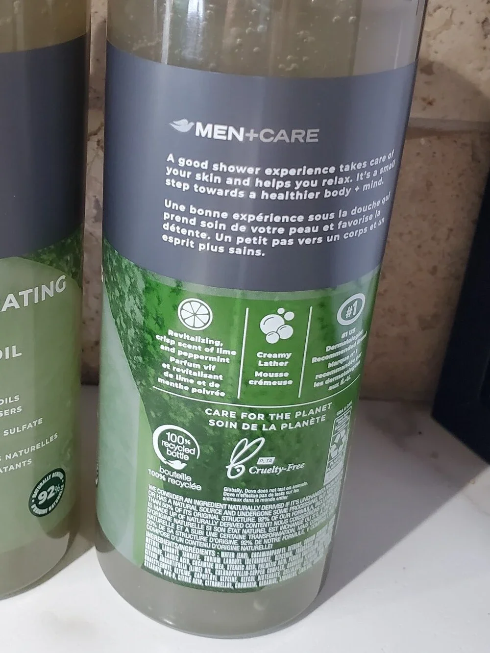 2 Pack Dove Men + Care Reinvigorating Lime + Avocado Oil Body Wash NEW NO TAGS